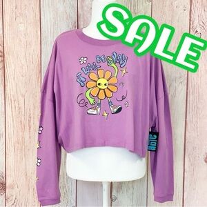 ‼️CLEARANCE SALE‼️Women’s A-Lab Gayle It Will Be Ok Crop Long Sleeve T-Shirt NWT